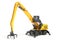 Material Handler heavy construction machinery 3D rendering on white background