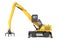 Material Handler heavy construction machinery 3D rendering on white background