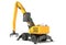 Material Handler heavy construction machinery 3D rendering on white background