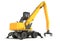 Material Handler heavy construction machinery 3D rendering on white background