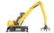 Material Handler heavy construction machinery 3D rendering on white background