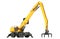 Material Handler heavy construction machinery 3D rendering on white background