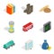 Material icons set, isometric style