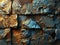 Materials background, textured stone bricks