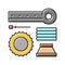 materials handling and crusher spare parts color icon vector illustration