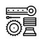 materials handling and crusher spare parts line icon vector illustration