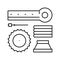materials handling and crusher spare parts line icon vector illustration