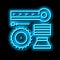 materials handling and crusher spare parts neon glow icon illustration