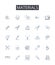 Materials line icons collection. Comestibles, Ingredients, Elements, Compnts, Resources, Substances, Stuff vector and