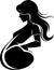 Maternal Glow: Tender Vector Silhouette of a Pregnant Mother