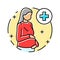 maternal health gynecologist color icon vector illustration