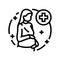 maternal health gynecologist line icon vector illustration