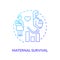 Maternal survival blue gradient concept icon