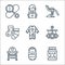 Maternity line icons. linear set. quality vector line set such as baby powder, baby boy, baby chair, crib toy, pajamas, socks,