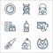 Maternity line icons. linear set. quality vector line set such as bib, baby food, pregnancy test, ultrasound, feeding bottle,