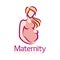 Maternity logo design template, pregnancy mother and baby symbol or icon template