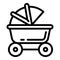 Maternity pram icon, outline style