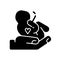Maternity ward black glyph icon