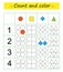 Math activity. Number range up to 5. Developing numeracy skills. Vector.