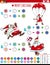 Math addition and subtraction educational task with Santa