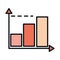 Math education school science chart statistics line and fill style icon