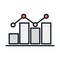 Math education school science chart statistics line and fill style icon