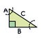 Math education school science right triangle line and fill style icon