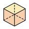 Math education school science three dimensional cube geometry line and fill style icon