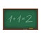 Math exercise on chalk board illustration on white background