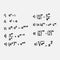 Math formula. Characteristics of numbers to exponents written by hand.