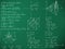 Math formulas on school blackboard