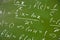 Math formulas on school blackboard