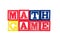 Math Game - Alphabet Baby Blocks on white