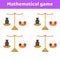 Math game for kids of school and preschool age. Scales and weights. Addition. Vegetables tomatoes.