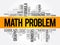 Math problem word cloud collage