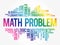 Math problem word cloud collage