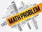 Math problem word cloud collage, education concept background