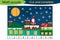 Math puzzle, xmas picture with Santa on the roof cartoon, education game for development of preschool children, use scissors, cut