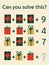 Math riddle for kids and adults, vector format. Picture equations, christmas math for children. Vector format
