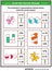Math skills training puzzle or worksheet with visual fractions