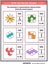 Math skills training puzzle or worksheet with visual fractions