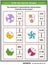 Math skills training puzzle or worksheet with visual fractions