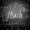 Math Text with some formulas on chalkboard