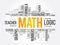 Math word cloud collage, education concept