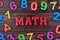 Math word on table