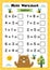 Math worksheet for kids. Addition. Mathematic activity page with cute owls