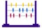 Mathematical abacus symbol with purple stand