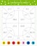 Mathematical coloring book for children. Addition examples. Worksheet