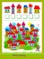 Mathematical education for children. Count quantity of houses and write numbers. Developing counting skills. Logic puzzle game.