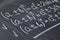 Mathematical equations on blackboard